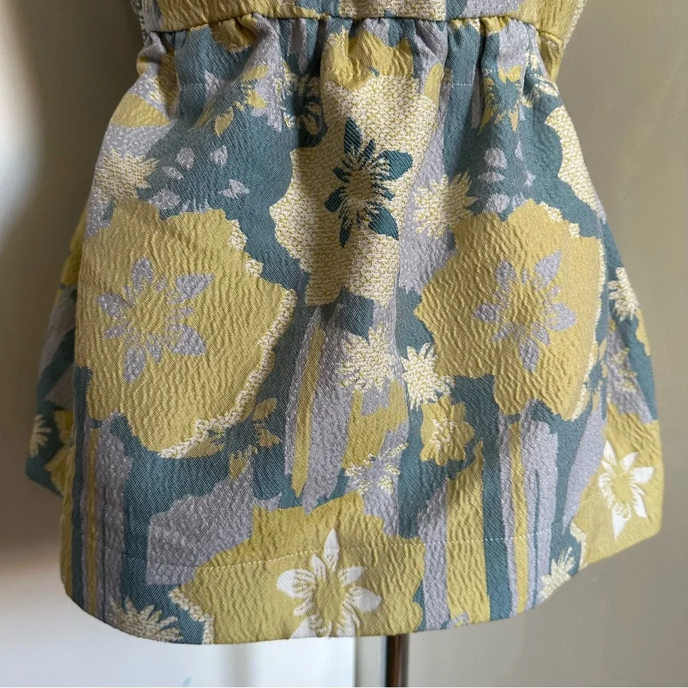 NWT LILITH Kasikeu Floral Boho Top in Citron sz L - Picture 5 of 11